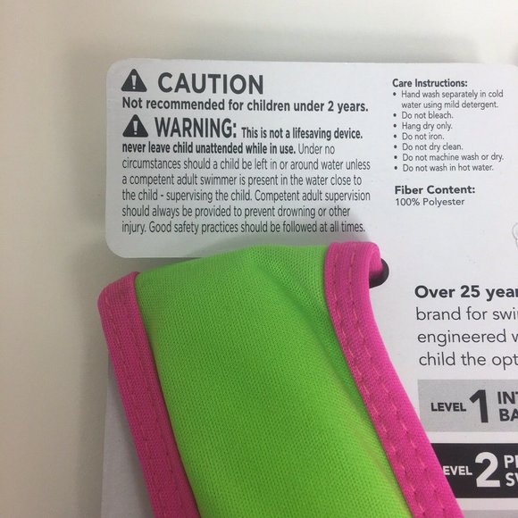 Swim School Swim Training Vest Level 2 UPF 50 33-55 LBS 22" Chest Flamingo New - Picture 11 of 12